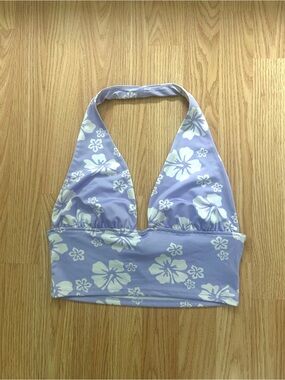 H&M Lavender Floral Halter Bralette Top